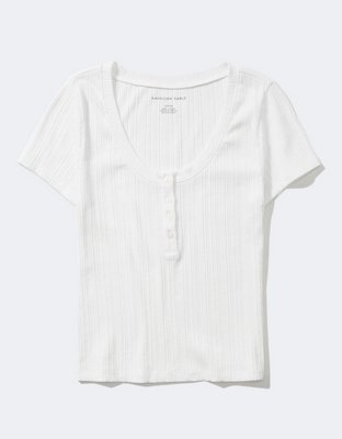 AE Scoop Neck Henley Tee