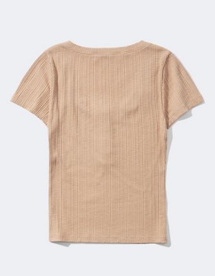 AE Scoop Neck Henley Tee