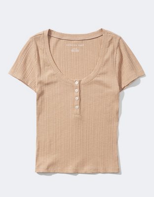 AE Scoop Neck Henley Tee