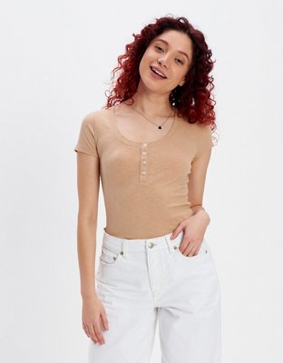 AE Scoop Neck Henley Tee