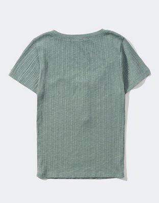 AE Scoop Neck Henley Tee