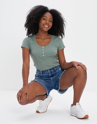 AE Scoop Neck Henley Tee