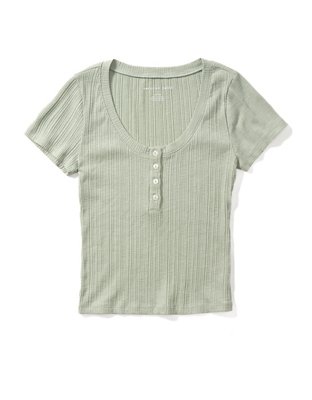 AE Scoop Neck Henley Tee