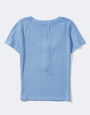 AE Scoop Neck Henley Tee