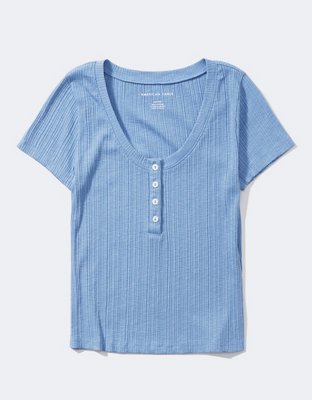 AE Scoop Neck Henley Tee