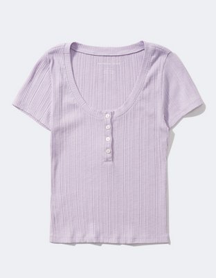 AE Scoop Neck Henley Tee