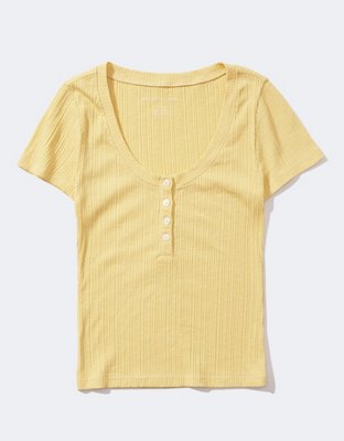 AE Scoop Neck Henley Tee