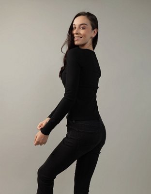 AE Long-Sleeve Henley Bodysuit