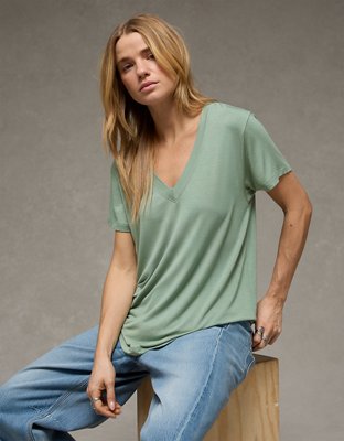 AE Soft & Sexy V-Neck T-Shirt | American Eagle