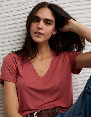mmmy　ameri SUEDE LIKE V NECK TOP Zenana High Low Hem V Neck Top Tee RT-1629D4 – American Blues