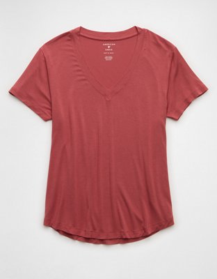 mmmy　ameri SUEDE LIKE V NECK TOP AE Soft & Sexy V-Neck T-Shirt | American Eagle