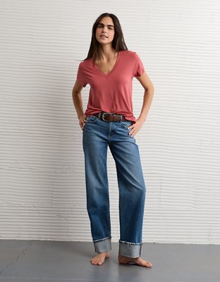 mmmy　ameri SUEDE LIKE V NECK TOP Zenana High Low Hem V Neck Top Tee RT-1629D4 – American Blues