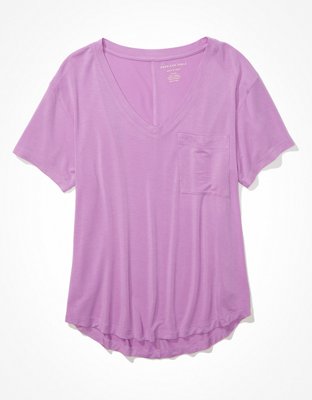 Женские футболки American Eagle AE Soft & Sexy V-Neck Pocket Tee — фото 4