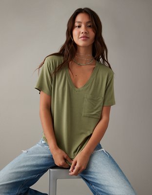 AE Soft & Sexy V-Neck Pocket Tee