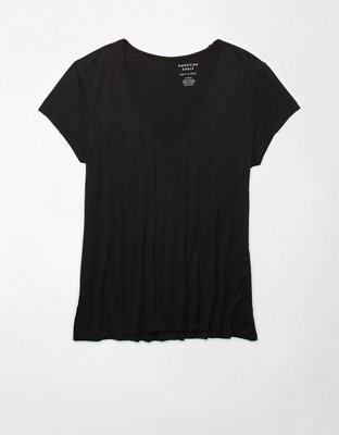 AE Soft & Sexy Plush Long-Sleeve V-Neck T-Shirt