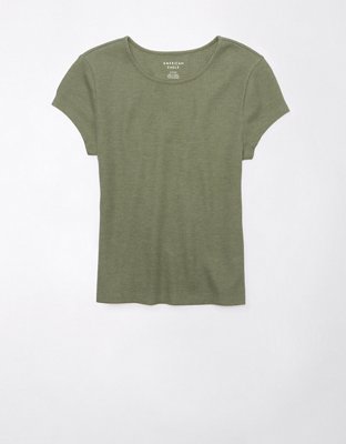 AE Super Seamless Cropped Scoop-Neck Tee