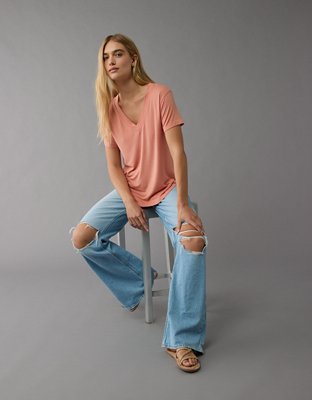 AE Soft & Sexy Oversized V-Neck T-Shirt