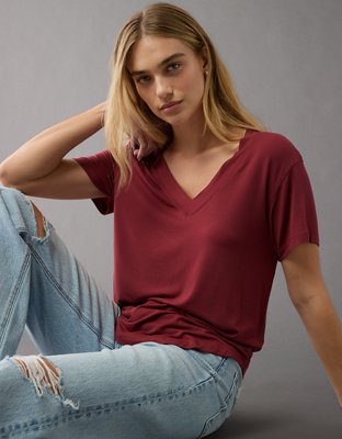 AE Soft & Sexy Oversized V-Neck T-Shirt