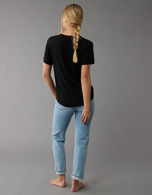 Женские футболки American Eagle AE Soft & Sexy Oversized V-Neck T-Shirt — фото 3
