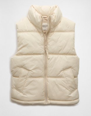 AE Faux Fur Hooded Puffer Vest