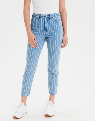 mom jeans with stripes