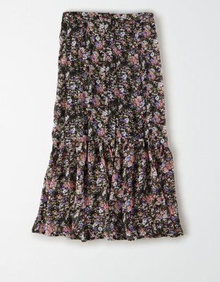 AE Studio Floral Midi Skirt