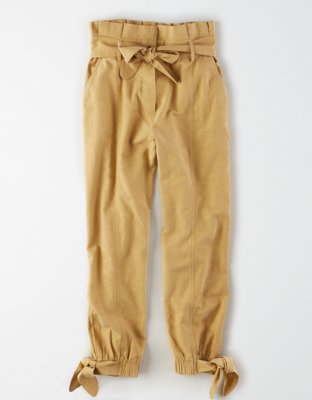 AE Studio High-Waisted Paperbag Tie Hem Pant