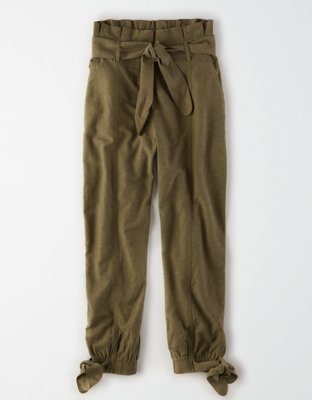 AE Studio High-Waisted Paperbag Tie Hem Pant