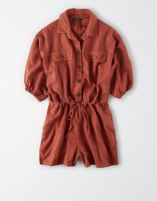 AE Studio Button Front Utility Romper