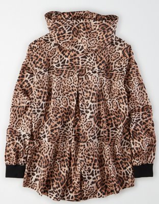American Eagle AE Studio Oversized Leopard Print Winbdreaker — фото 3