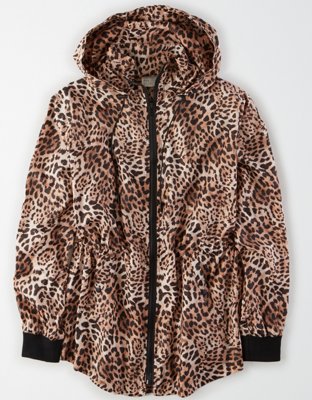 AE Studio Oversized Leopard Print Winbdreaker