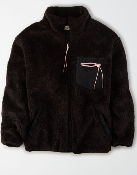 Женские куртки American Eagle AE Studio Polar Fleece Zip Up Jacket