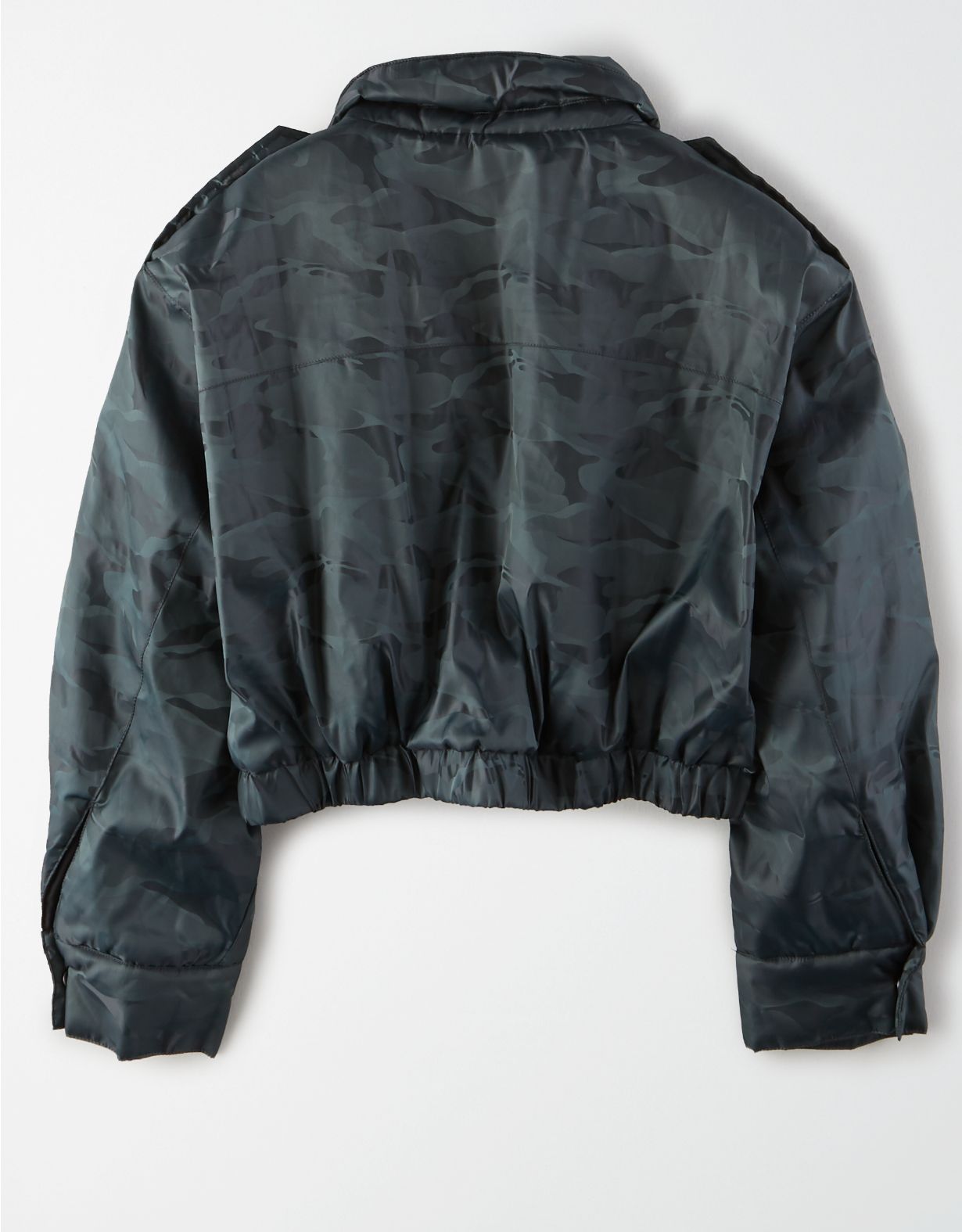 AE Studio Camo Cropped Zip Up Jacket