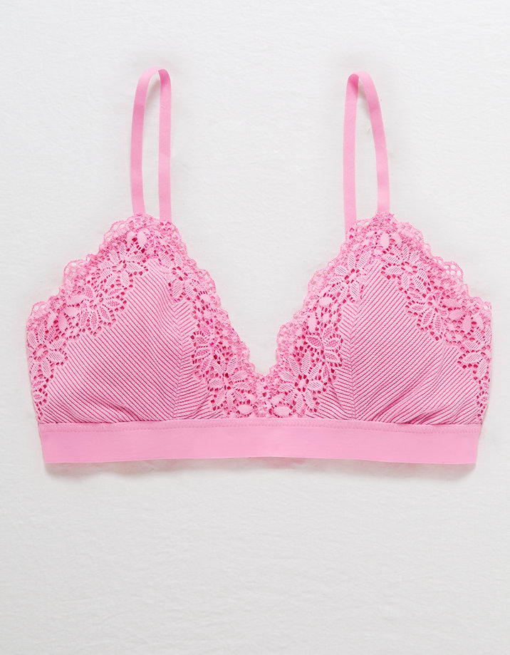 Aerie Ribbed Lace Padded Bralette