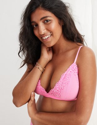 Aerie Ribbed Lace Padded Bralette