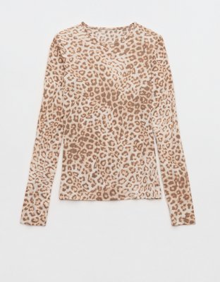 Женская футболка Aerie Superchill Modal Long Sleeve, цвет: Натуральный — фото 1