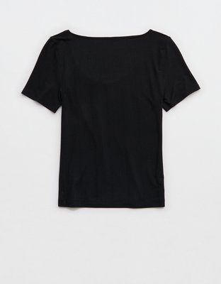 Superchill Modal Rib Short Sleeve Scoop T-Shirt | Aerie