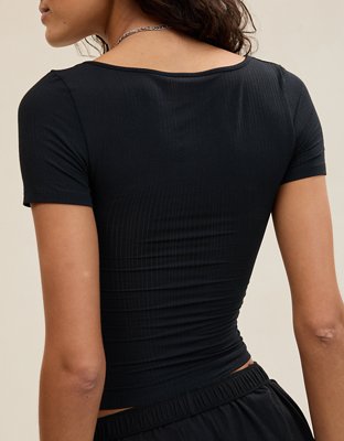 Superchill Modal Rib Short Sleeve Scoop T-Shirt | Aerie