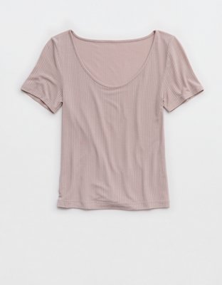 Superchill Modal Rib Short Sleeve Scoop T-Shirt | Aerie