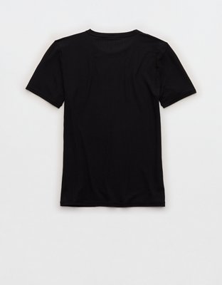 OVERSLEPT by Aerie Modal Rib Short Sleeve Crew T-shirt