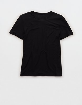 OVERSLEPT by Aerie Modal Rib Short Sleeve Crew T-shirt
