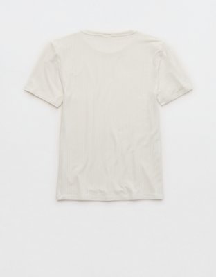 OVERSLEPT by Aerie Modal Rib Short Sleeve Crew T-shirt