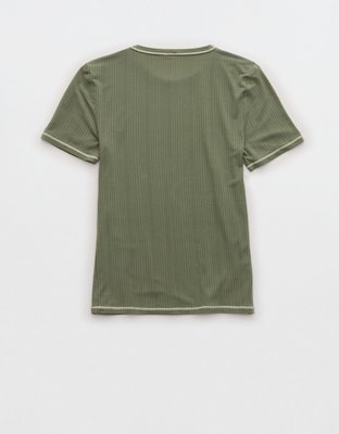OVERSLEPT by Aerie Modal Rib Short Sleeve Crew T-shirt