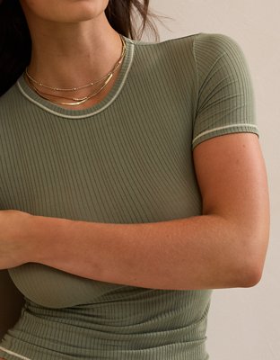 Superchill Modal Rib Short Sleeve Crew T-Shirt | Aerie