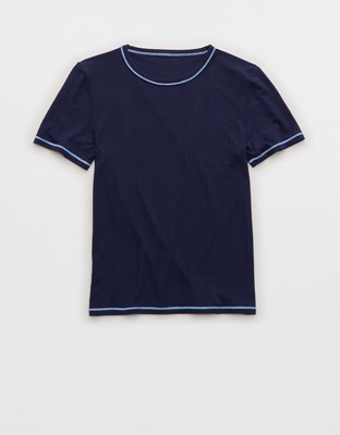 OVERSLEPT by Aerie Modal Rib Short Sleeve Crew T-shirt