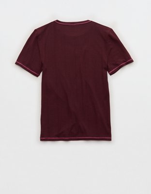 OVERSLEPT by Aerie Modal Rib Short Sleeve Crew T-shirt