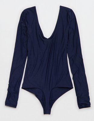 SMOOTHEZ Long Sleeve Plunge Bodysuit