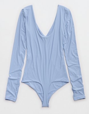 SMOOTHEZ Long Sleeve Plunge Bodysuit