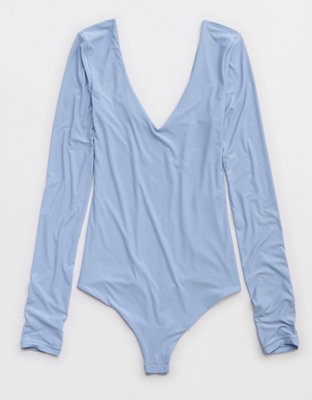 SMOOTHEZ Long Sleeve Plunge Bodysuit