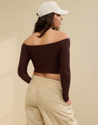 Женские топы Aerie SMOOTHEZ Long Sleeve Cropped Top — фото 2